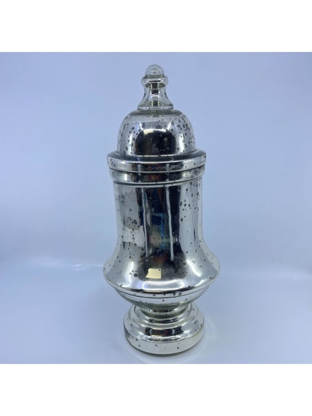 mercury glass lidded ginger jar decorative covered urn glass apothecary